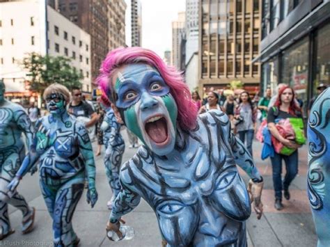 It was a nude prelude to a larger buff body painting bonanza scheduled for July 24 in the same park involving 30 artists and 50 models. The event is being staged by Golub’s nonprofit Human ...